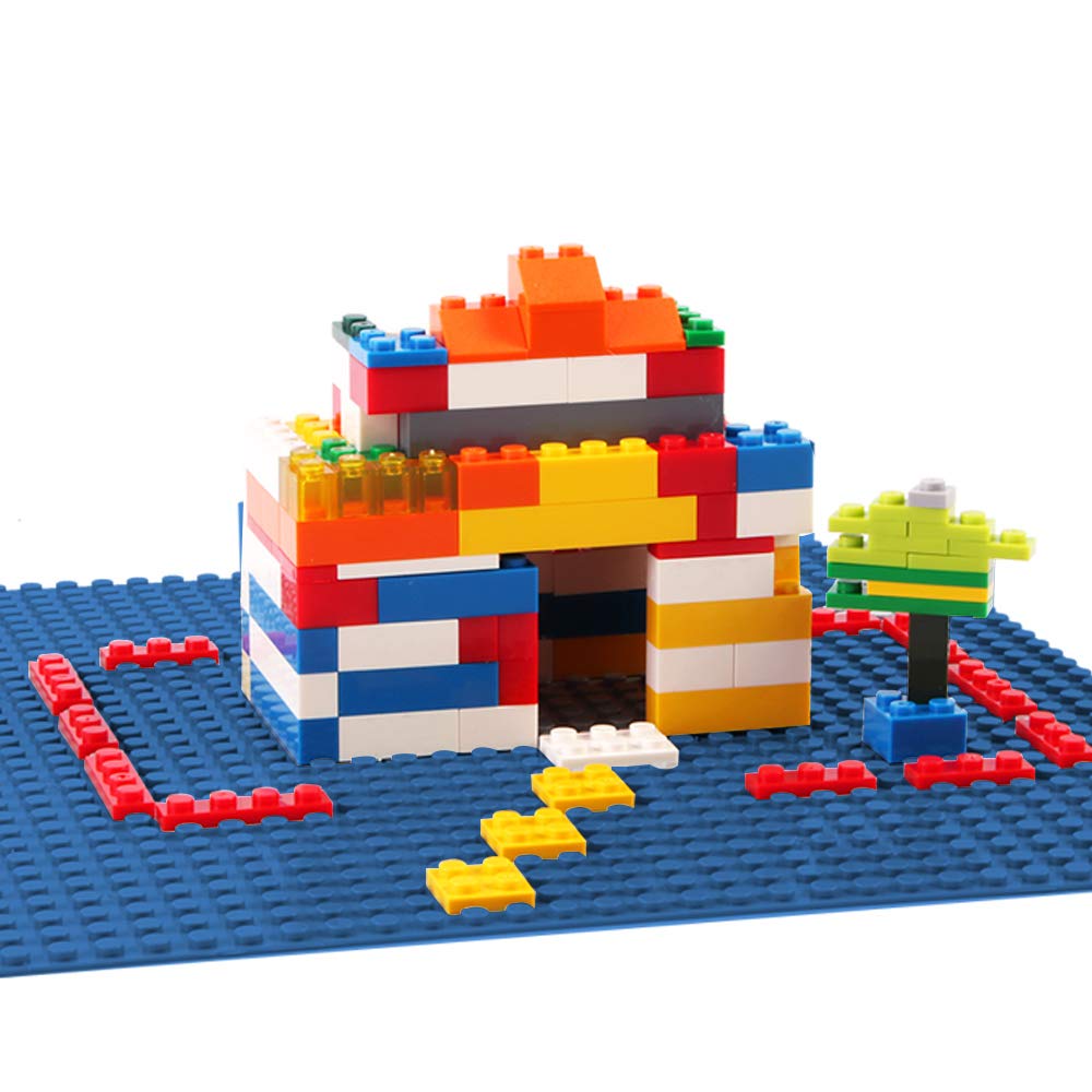 Lekebaby Classic Baseplates 12 Packs, 10" x 10" Building Base Plates for Kids Play Compatible with All Major Brands (Green,Grey and Blue)