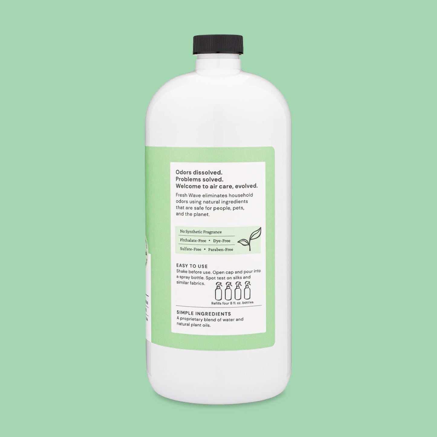 Fresh Wave Odor Eliminator Spray & Air Freshener Refill, 32 fl. oz. | Original Scent Spray Refills For Up To 4 8oz. Spray Bottles | Safer Odor Relief | Natural Plant-Based Odor Eliminator