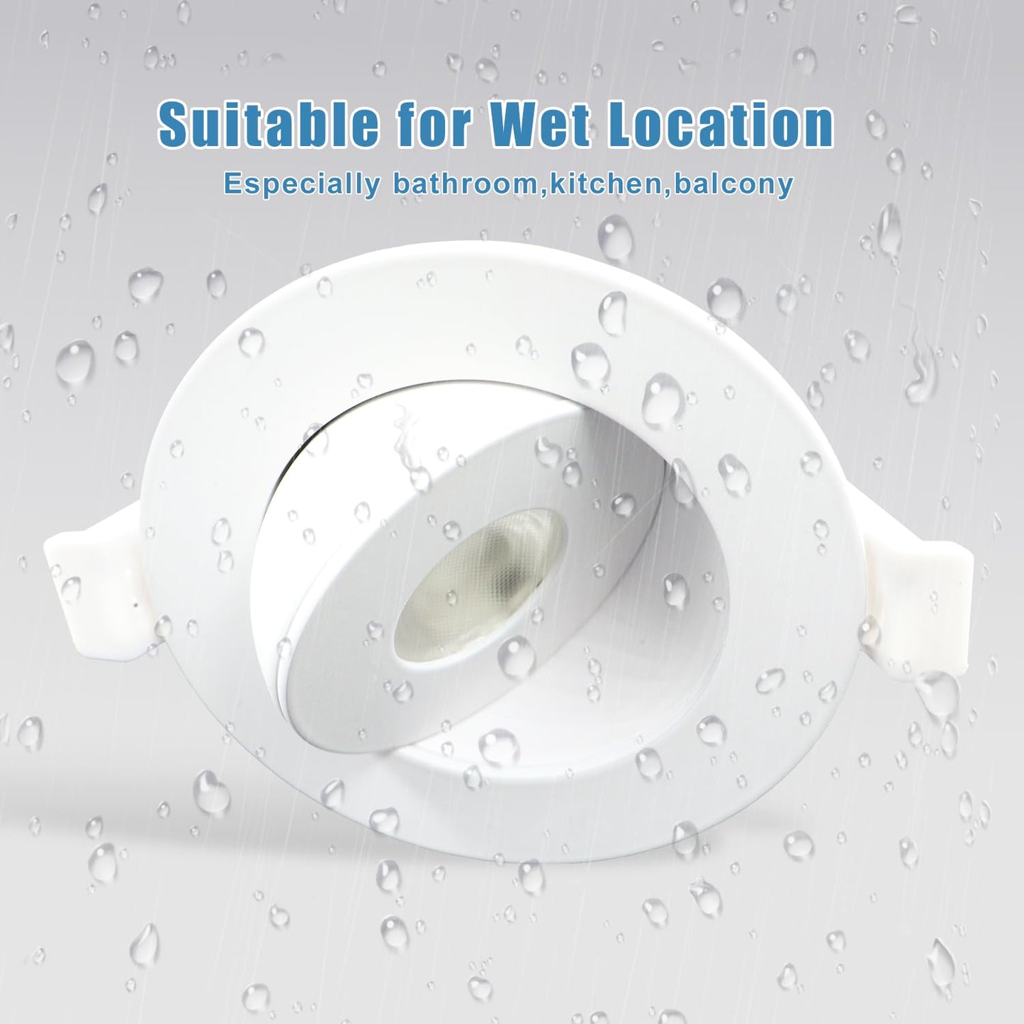 GCN LIGHT Gimbal 2700K/3000K/3500K/4000K/5000K Adjustable 3 Inch 6W 500LM Dimmable LED Recessed Pot Light, IC Rated LED Slim Panel/Downlight with Junction Box, (6 Pack)