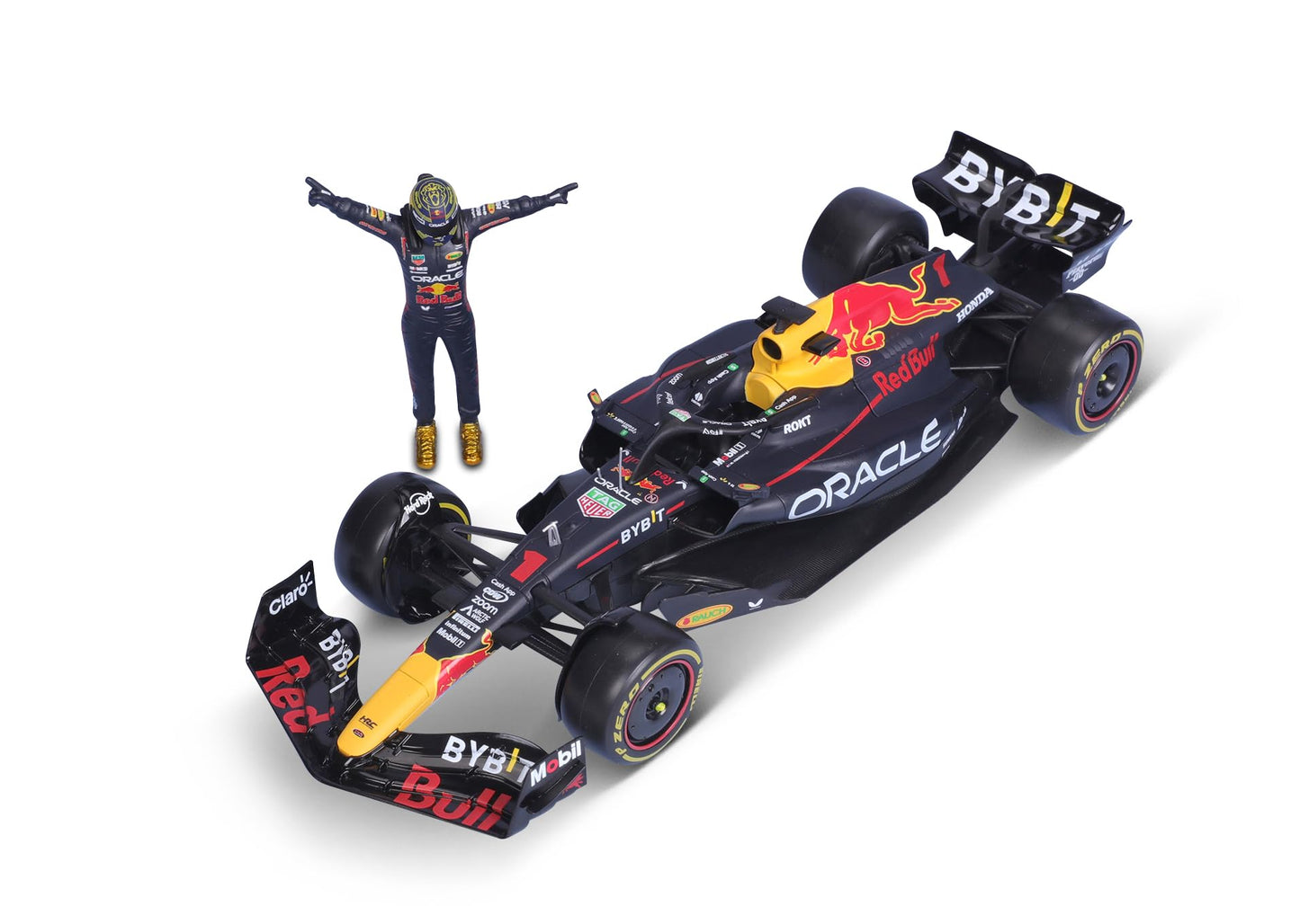 Bburago - Red Bull Racing RB19 Max Verstappen #1 2023 - Realistic 1:24 Scale Model Car and Figure of Max Verstappen Official Red Bull Licence, Recommended Age 14+ Years
