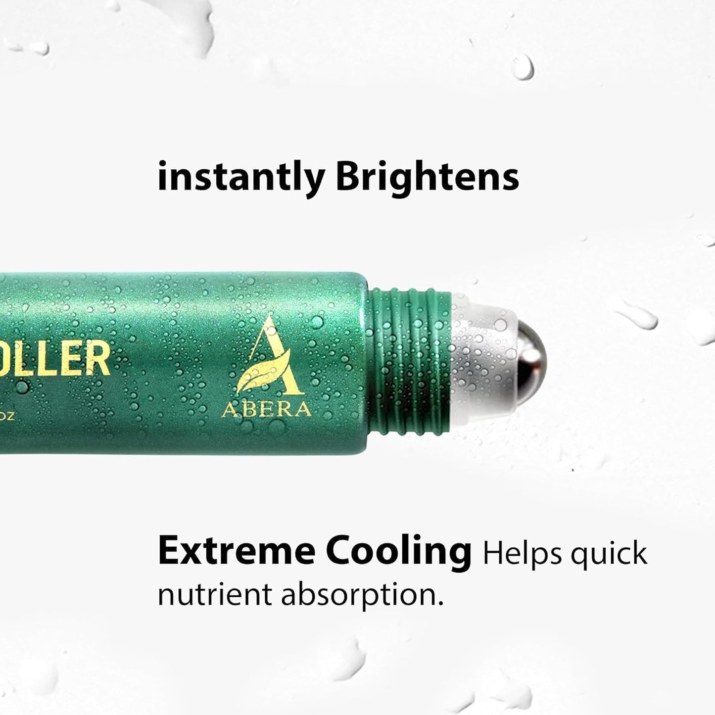 Abera Eye Roller Serum for Men – Eye Bags, Dark Circles & Puffiness Treatment – Mint Essence with Vitamin C & Peptides 0.34 fl oz (2 Boxes) + FREE Abera Men Armpit Roller