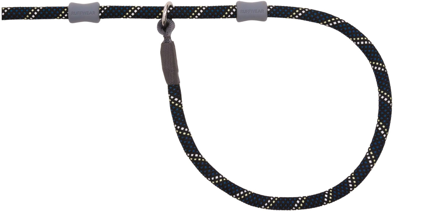 Ruffwear, Just‑a‑Cinch Slip Lead Dog Leash, 5 ft Reflective Rope with Adjustable Silicone Stoppers, Collar‑Free Cinch Design, Tubular Webbing Handle, Accessory Loop, Obsidian Black