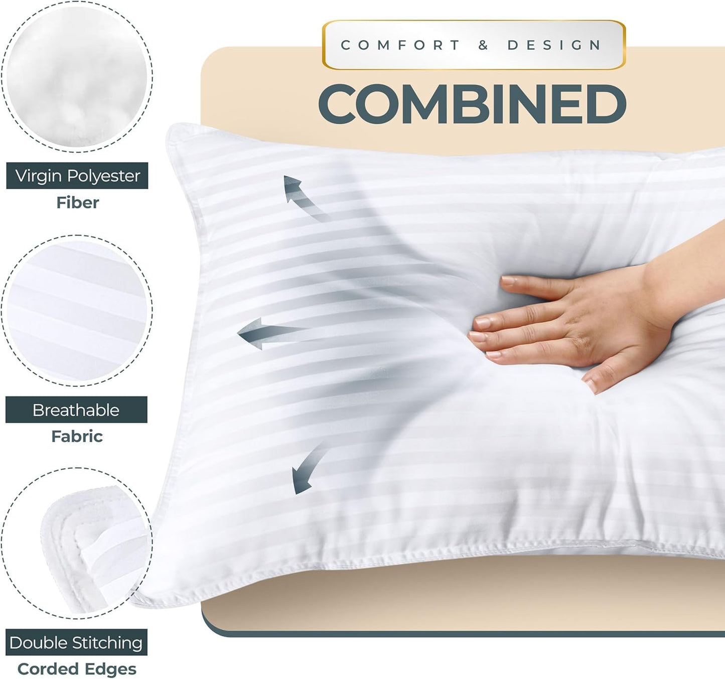 Utopia Bedding Bed Pillows for Sleeping King Size, Set of 2, Cooling Hotel Quality, for Back, Stomach or Side Sleepers