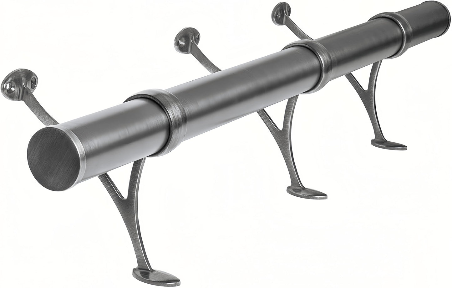 2Pack Stainless Steel Bar & Floor Mount Combination Foot Rail Bracket ,Fits 50.8mm/2inch OD Bar Foot Rail Tubing Furniture Hardware with Screws (Matte Black)