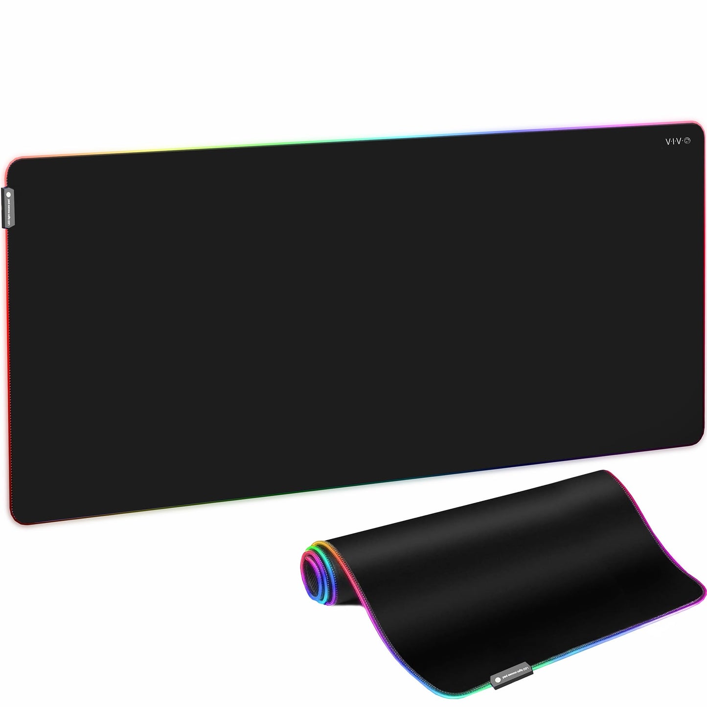VIVO Extra Large 71 x 36 inch Full Size Desk Pad with RGB Lighting for Office Ambience and Immersive Gaming, Oversized Mouse Pad Table Top Cover, 12 Color Modes, Non-Slip Base, Black, DESK-PAD72-36