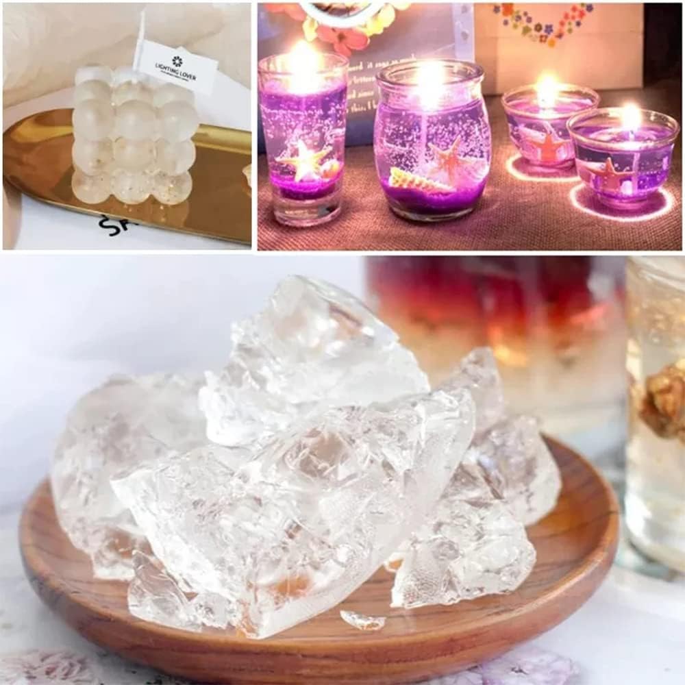 TooGet Transparent Jelly Wax DIY Candle Making Gel Wax Handmade Material Crystal Gel Candle for Candle Making and Handcraft Scented Candles Supplies - 5 lb