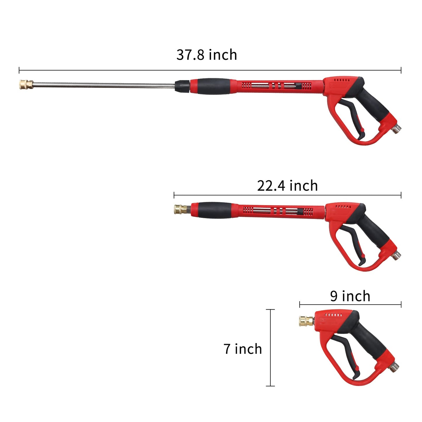 CHAVOR Pressure Washer Gun with Extension Replacement Wand, M22 Fitting, 5 Nozzle Tips, 37 Inch, 5000 PSI