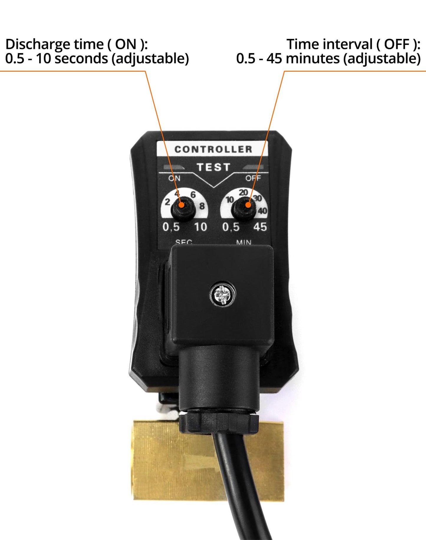 QWORK Automatic Timed Condensate Drain Valve, 1/2" AC 110V 2-Way Direct-Acting Drain Valve US Plug