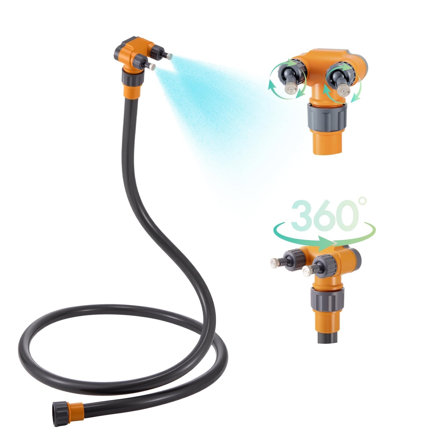 Misters for Outside Patio, Flexible Standing Mister, Portable Misting System for Cooling Outdoor, Water Mister for Garden, Backyard, Mist Playing, Patio Cooling