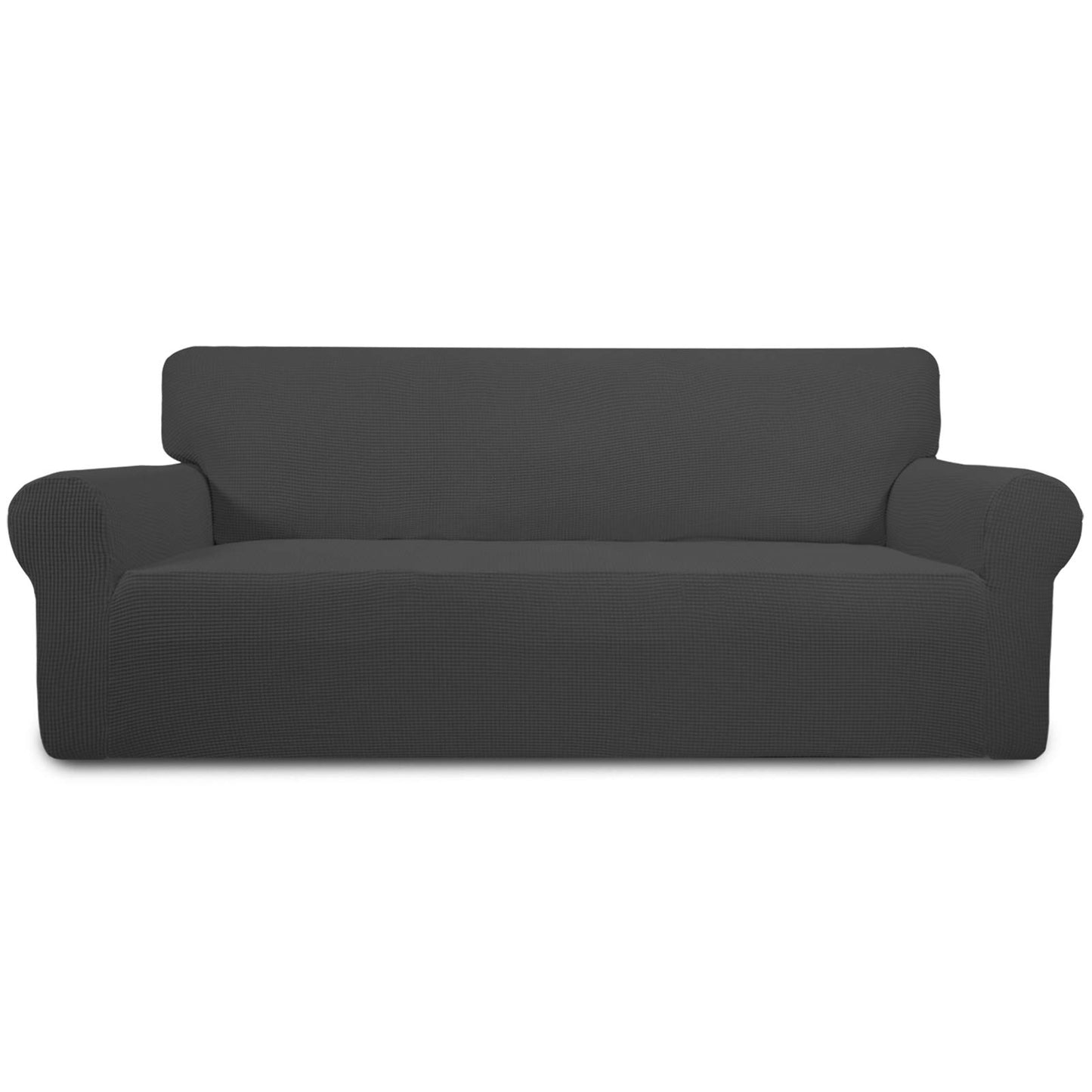 Easy-Going Stretch Sofa Slipcover Couch Sofa Cover Furniture Protector Soft with Elastic Bottom for Kids Spandex Jacquard Fabric Small Checks(Sofa Large,Dark Gray)