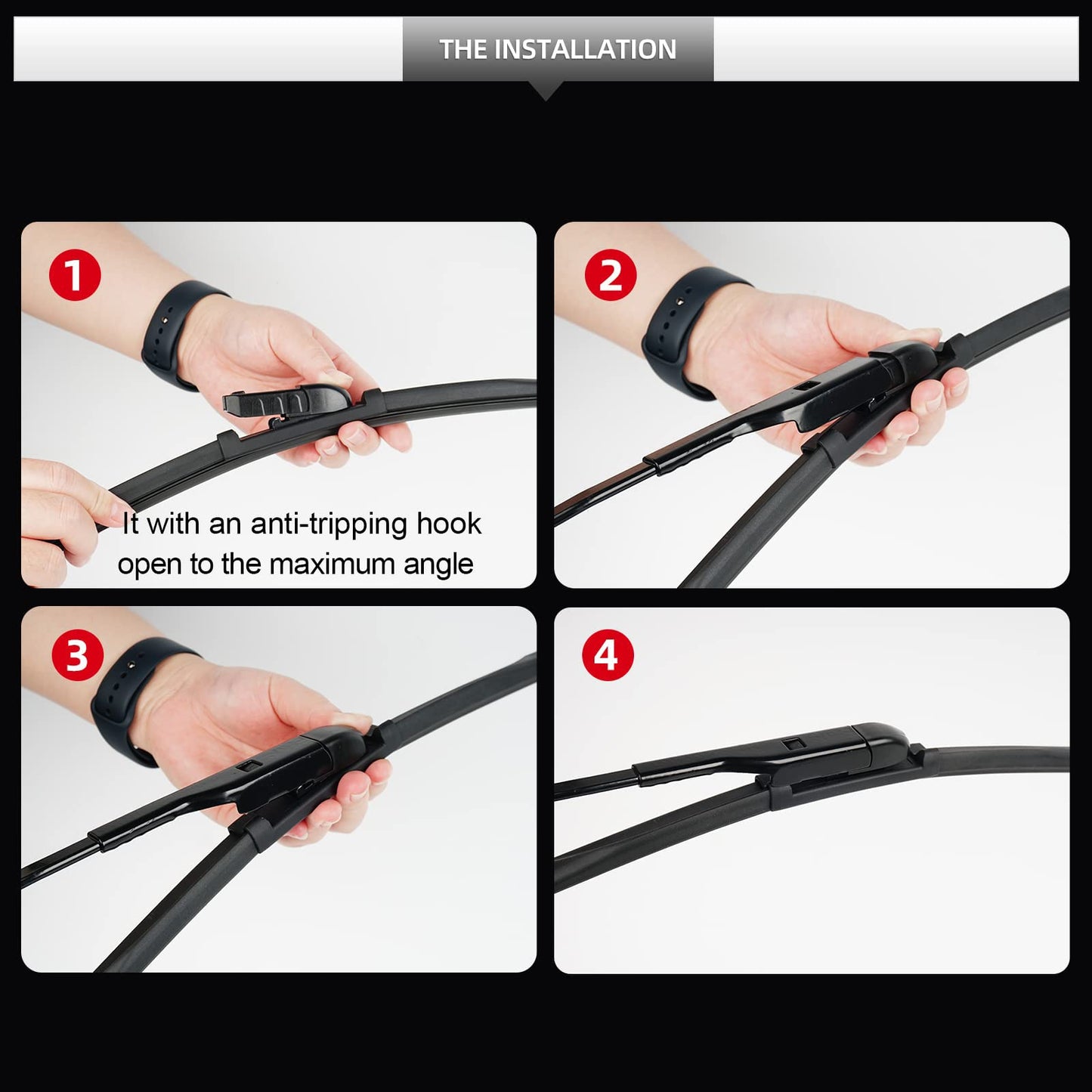 Front and Rear Windshield Wiper Blades for Honda CR-V 2023-2026, Quiet and Streak-Free 24" 19" 10" Wipers Replacement All-Weather OEM Automotive Accessories (Pack of 3)