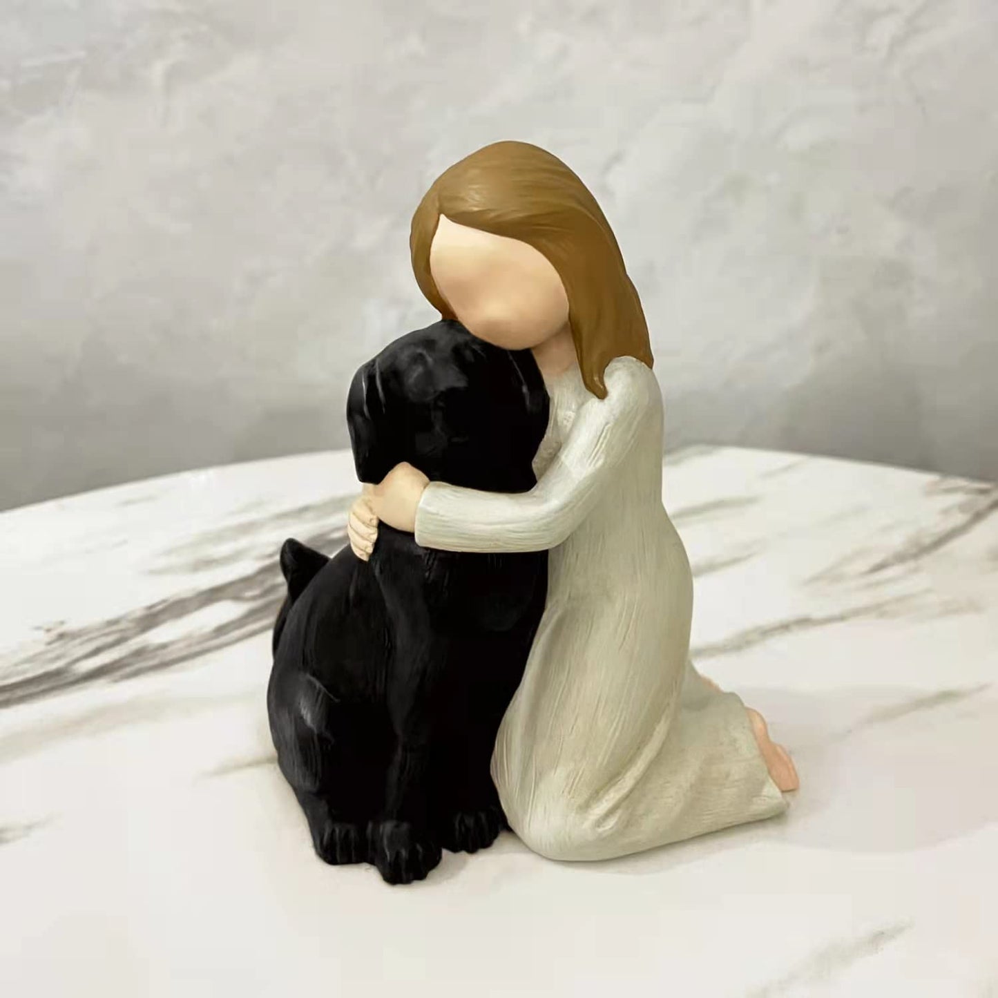 Hensonever Black Dog Angel Figurines, Angel of Friendship Dog Memorial Gifts for Dog Lovers