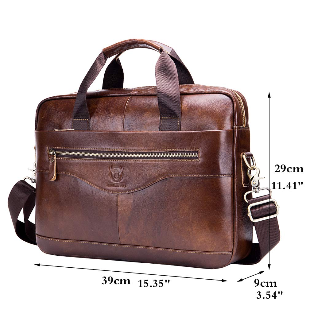 Leather Business Messenger Bag Briefcase Handbag for Men Carry All Laptop Protection for 14 Inch Computer Crossbody Shoulder Satchel Bags Handbags