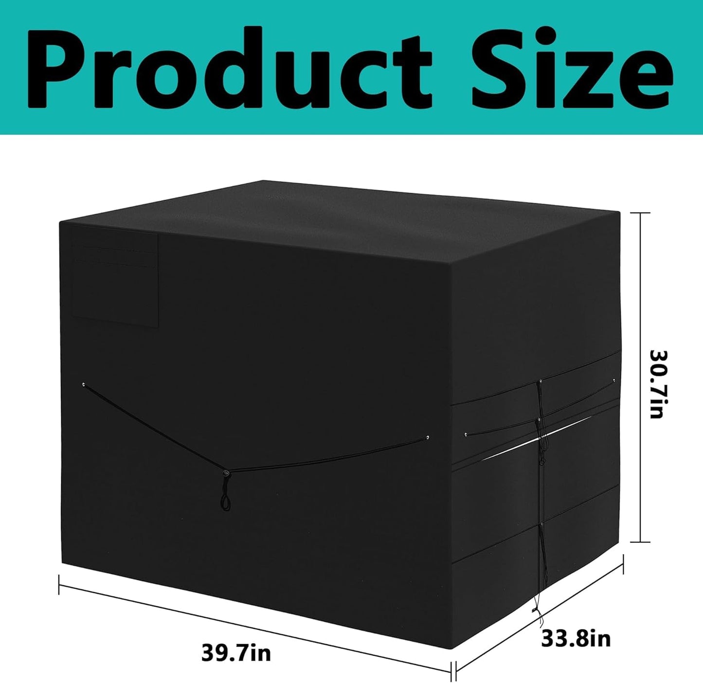 39.7X 33.8X 30.7in Outdoor Pool Heater Cover - 600D Waterproof Pool Thermopump Cover - Adjustable Pool Motor Enclosure Blankets for Pump Outside Units Protection