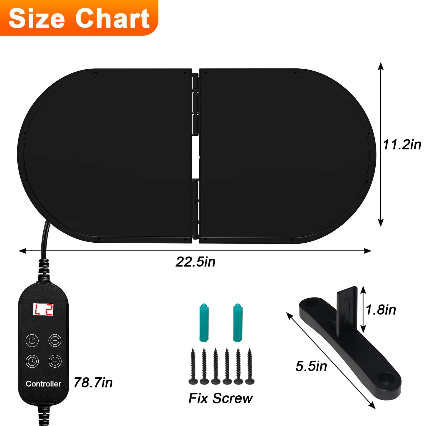 Alpcouts Chicken Coop Heater for Winter, Foldable Flat-Panel Radiant Heater for Chicken Coop with Timer & Temp Adjustable, Smart Large Chick Heaters with 2 Heating Plates for Chick Kitten Pet Animal.