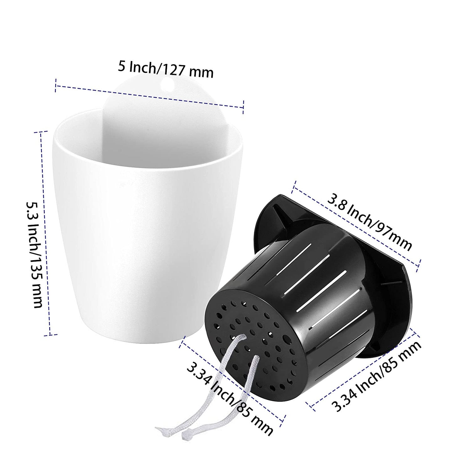 14 Pack 5 Inch Self Watering Hanging Planters for Indoor and Outdoor Plants,Wall Planters Included 7 Hooks Lazy Flower Pots Suitable for Window and Wall ?White?