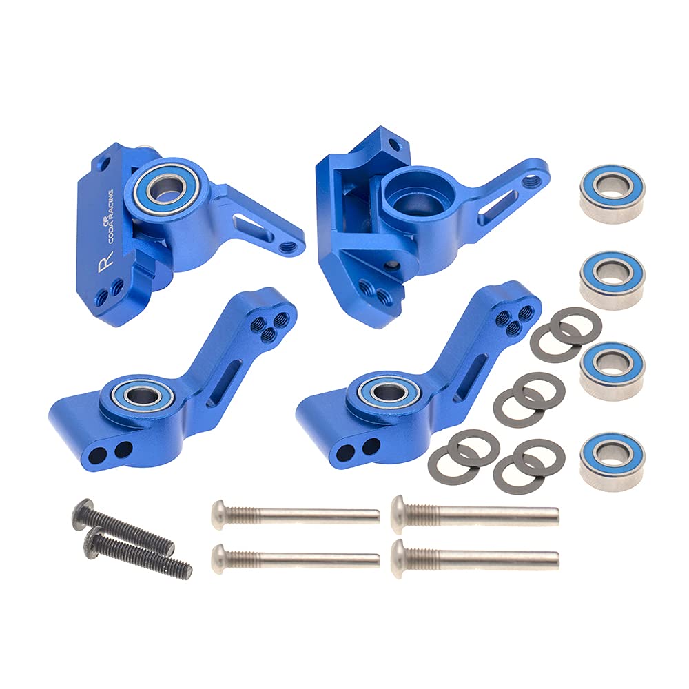 CODA RACING RC Alloy Caster Block&Steering Blocks&Rear Stub Axle Carriers for Traxxas 1/10 2WD Slash, Stampede, Rustler, Nitro Slash-Replaces Part 3736 3632 3752
