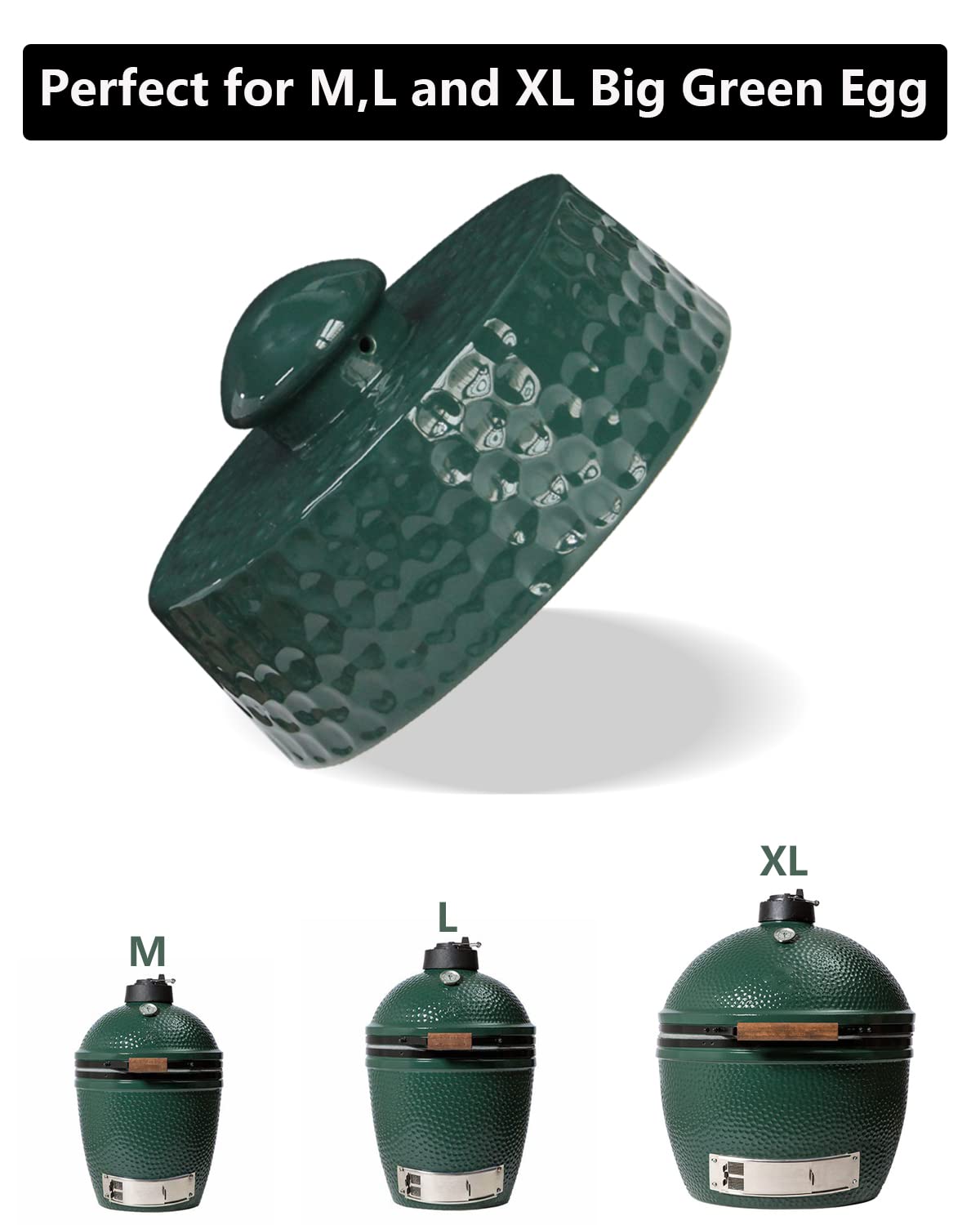 DOLAMOTY Accessories Top Damper Cap for Big The Green Egg Replacement Parts, Ceramic Chimney Cap for Big The Green Egg Medium, Large and XLarge Size