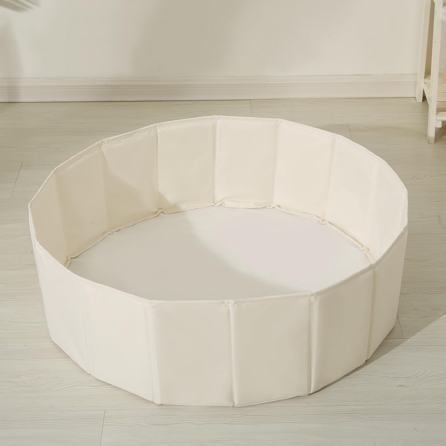 Foldable Ball Pit for Toddlers Babies Dogs Cats Infant Children, Ball Pool with Storage Bag for Boys Girls, 31 Inch Beige (Balls Not Included)