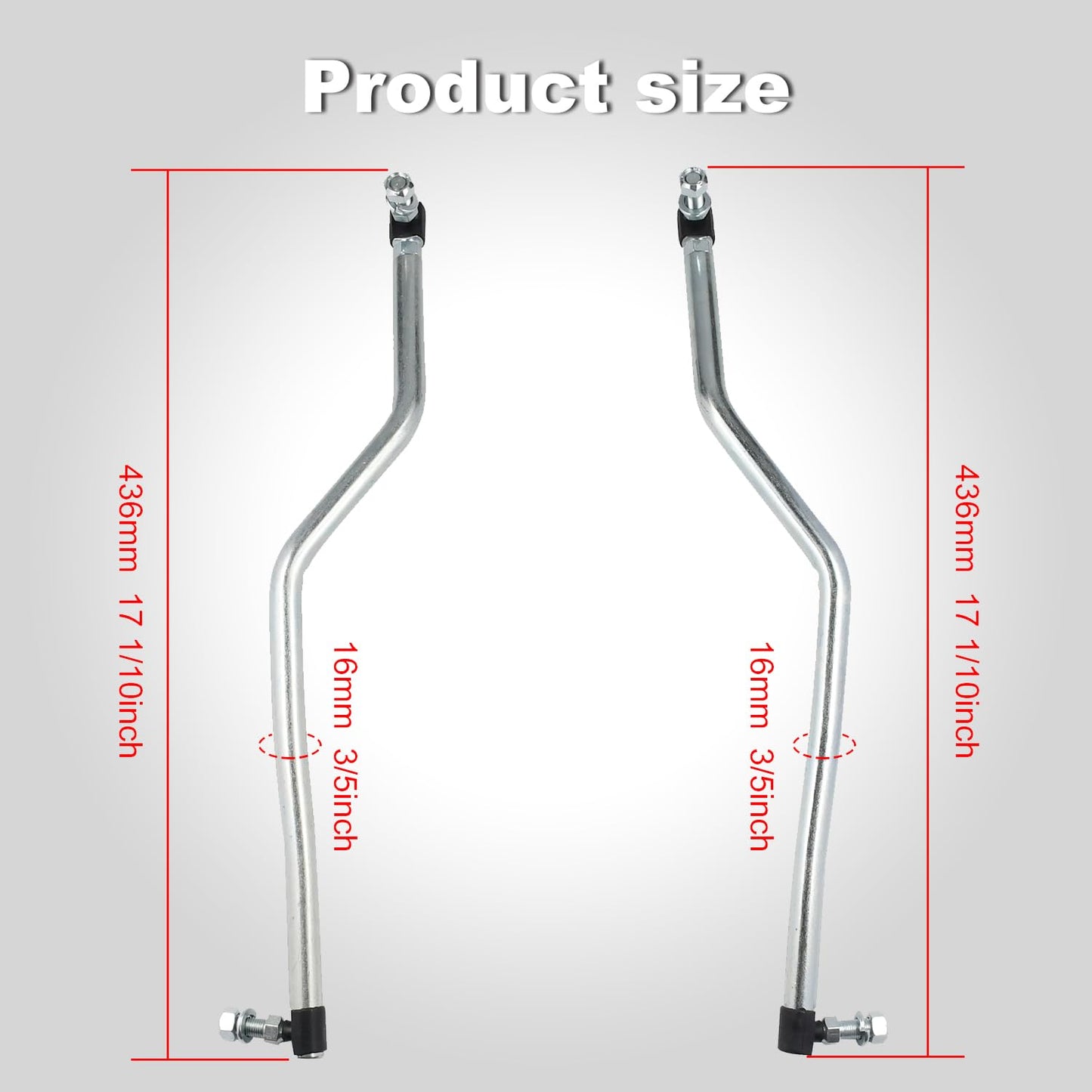 Molloparts LH/RH Steering Drag Link Set 532194740 532194741 194740 19474 Compatible with usqvarna Craftsman Murray Dixon Jonsered Poulan Pro AYP EHP WeedEater Drag Link with Rubber Dust Cap