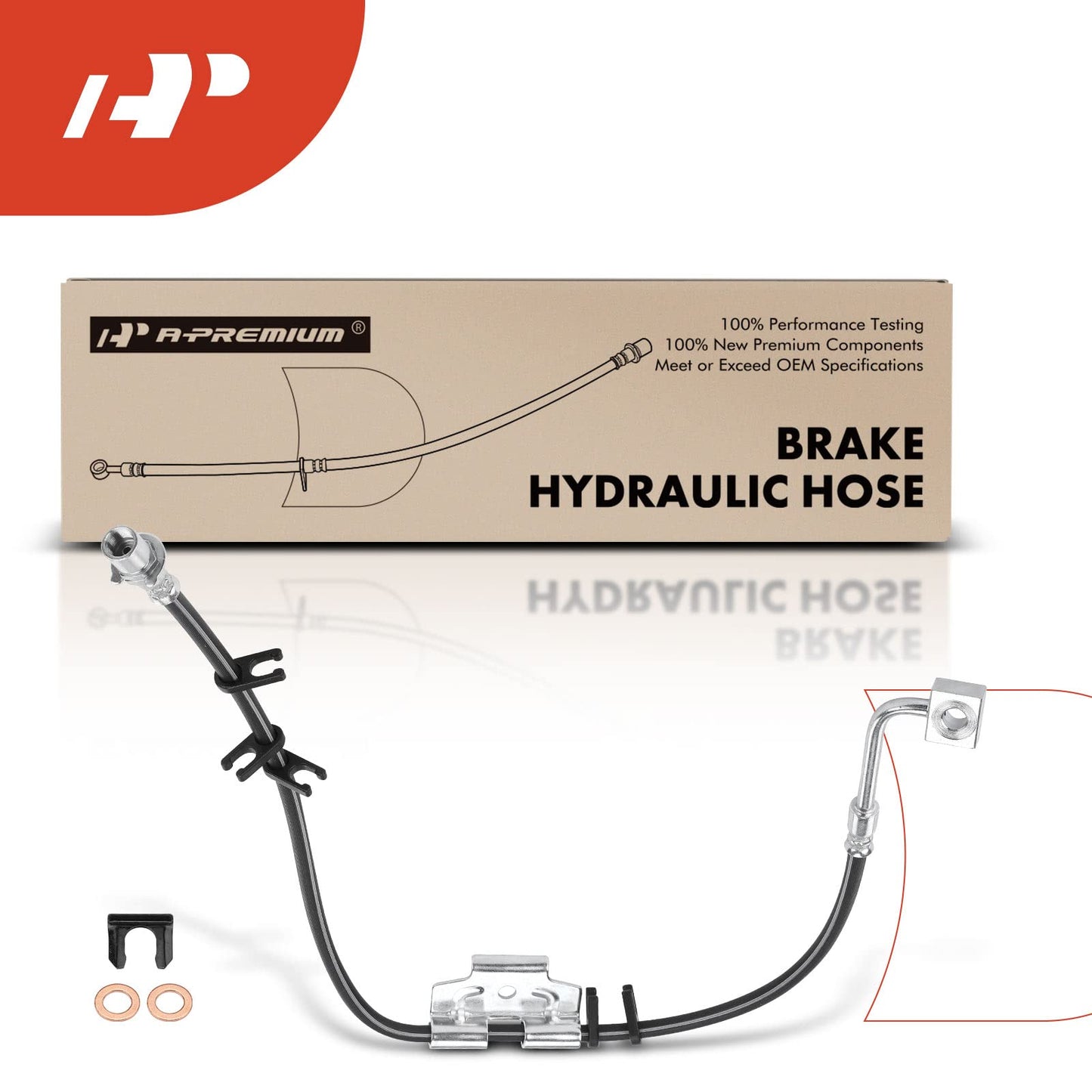 A-Premium Front Driver Side Brake Hydraulic Hose Compatible with Dodge and Ram Models - Ram 2500/Ram 3500 2003-2010, 2500 2011-2013, 3500 2011-2012, 4WD Model Only