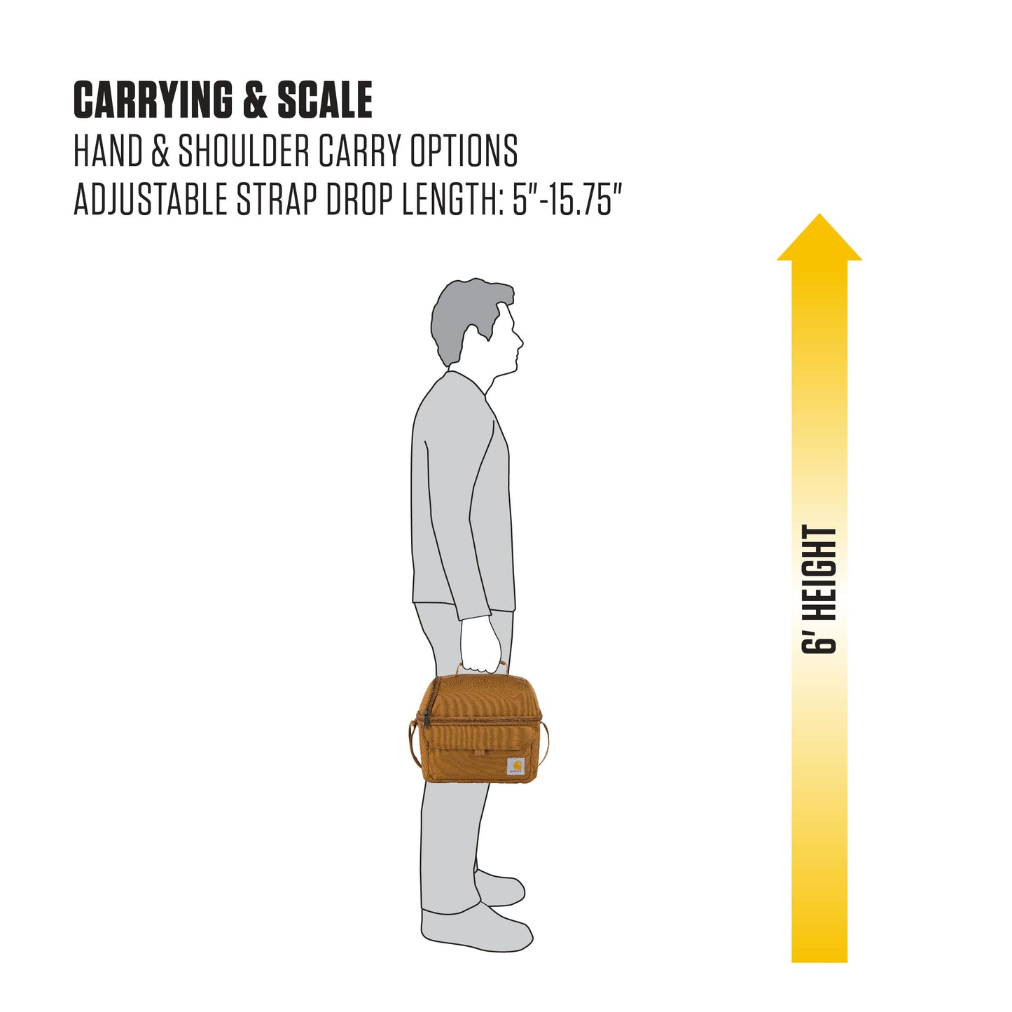 Carhartt 12 Can Two Compartment Lunch Box | Durable, Fully-Insulated Lunch Bag for Women & Men, Large Lunchbox (Gravel)