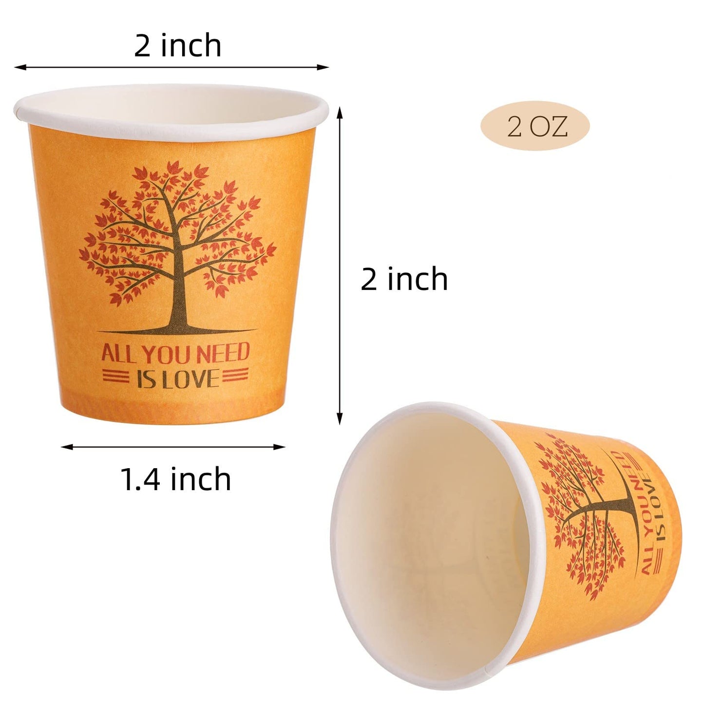 AVLA 800 Pack Disposable Paper Cup, 2 Oz Mini Bathroom Mouthwash Cup, Paper Sampling Cup, Small Hot Cold Beverage Drinking Cups for Coffee Bar, Party, Picnic, Barbecue, Travel and Events