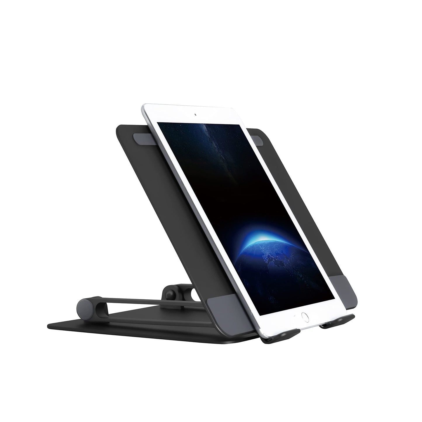 SHOPPINGALL Adjustable and Foldable Laptop Stand, Ergonomic and Portable Aluminum Laptop and Tablets Riser for Desk, Fits All Laptops and Notebooks and Tablets up to 17 Inch - SA-LS3-Black