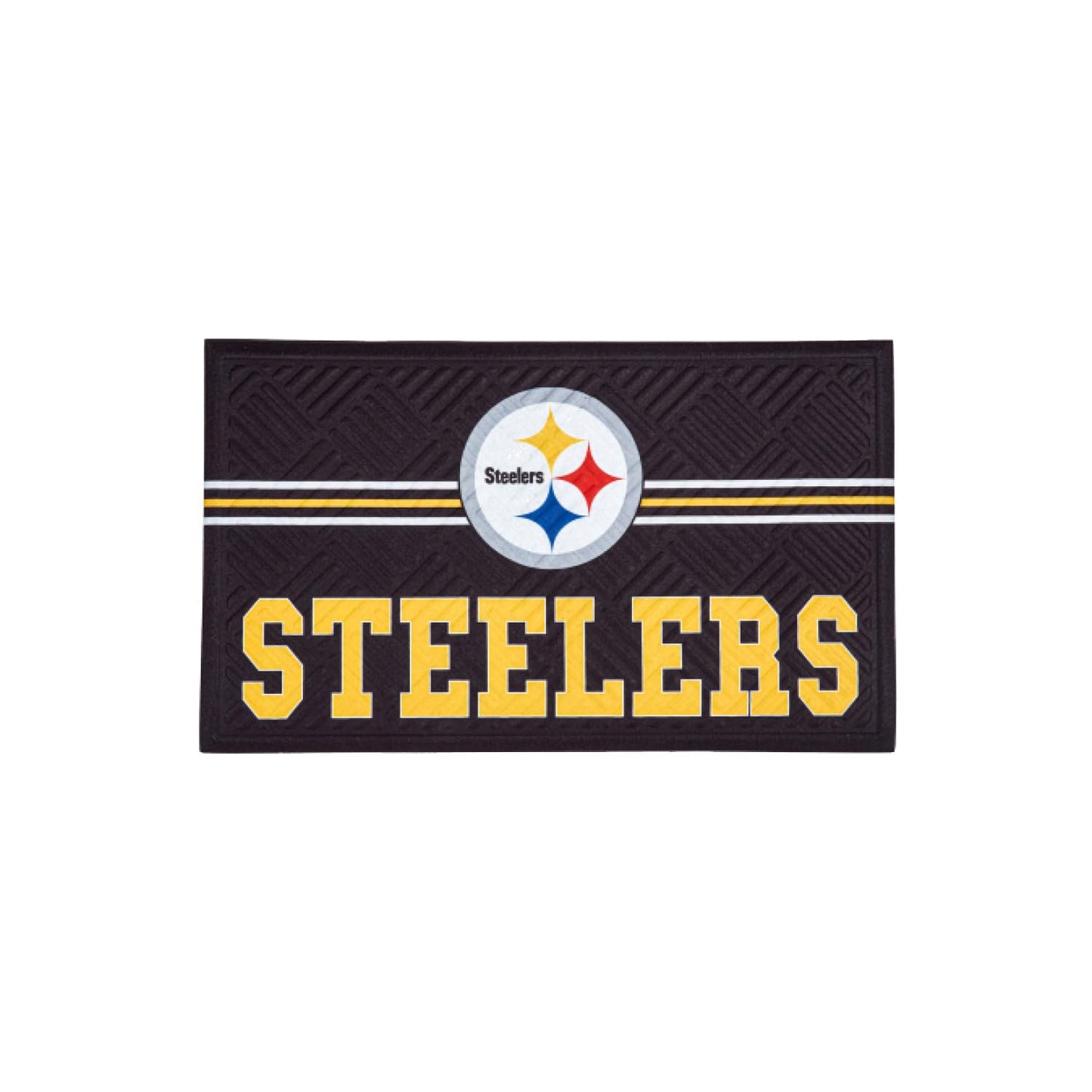 Team Sports America NFL Pittsburgh Steelers Entrance Doormat | 28 x 16 Inches | Embossed Cross Hatch | Non - Slip Backing | Indoor and Outdoor Home Décor