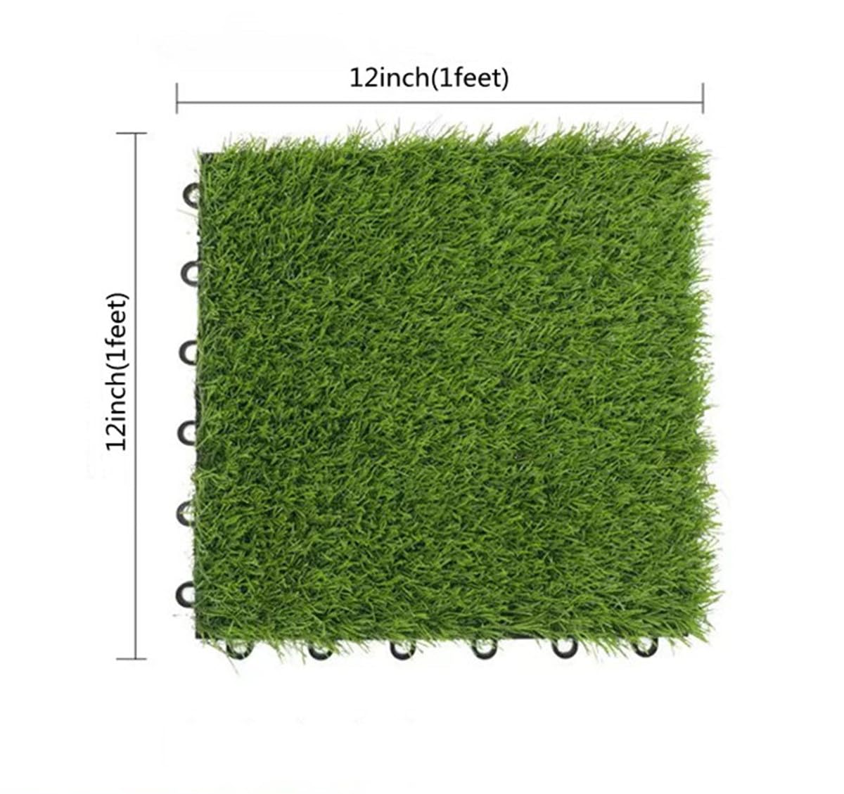 ALLTOP TURF 12"X12" Interlock Artificial Grass Tiles, Self-Draining Turf Deck for Patio,Balcony,Kids Playground, Dogs Puppy, Indoor and Outdoor (Grass Tile 6pcs)