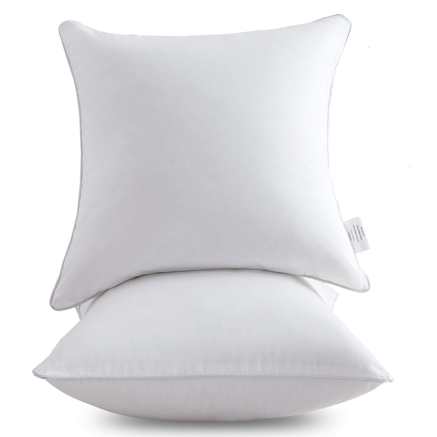 Oubonun 18 x 18 Pillow Inserts (Set of 2) - Throw Pillow Inserts with 100% Cotton Cover - 18 Inch Square Interior Sofa Pillow Inserts - Decorative Pillow Insert Pair - White Couch Pillow