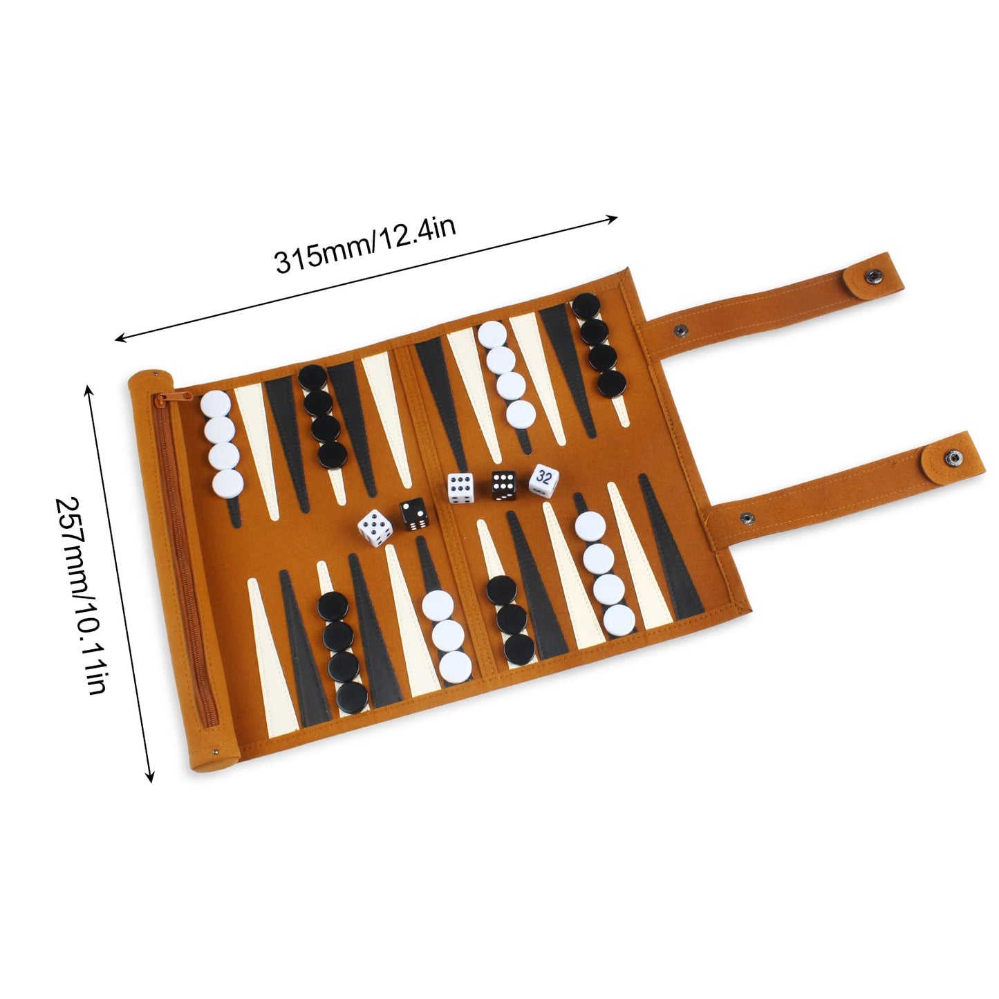 Andux Roll-up Leather Backgammon Board Game PGSLQ-01