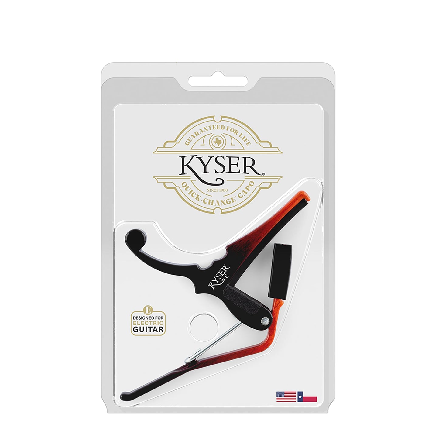 Kyser Quick-Change Capo for electric guitars, Sunburst, KGESNBA