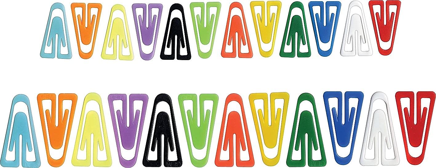 Advantus Large Plastic Paper Clips, 1.38-Inch, Assorted Colors, Box of 200, AVTPC0600