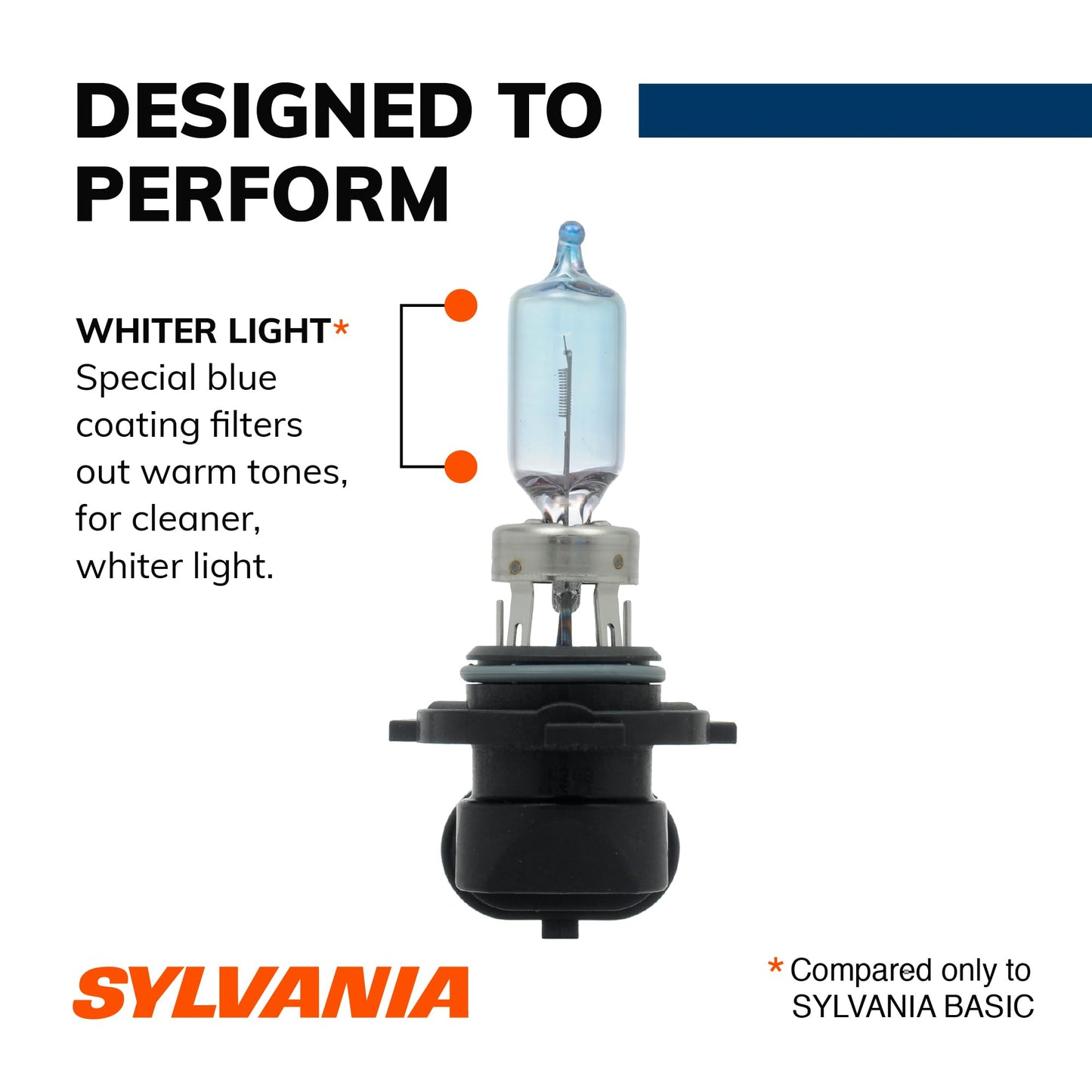 SYLVANIA - 9005 SilverStar - High Performance Halogen Headlight Bulb, High Beam, Low Beam and Fog Replacement Bulb, Brighter Downroad with Whiter Light (Contains 2 Bulbs)