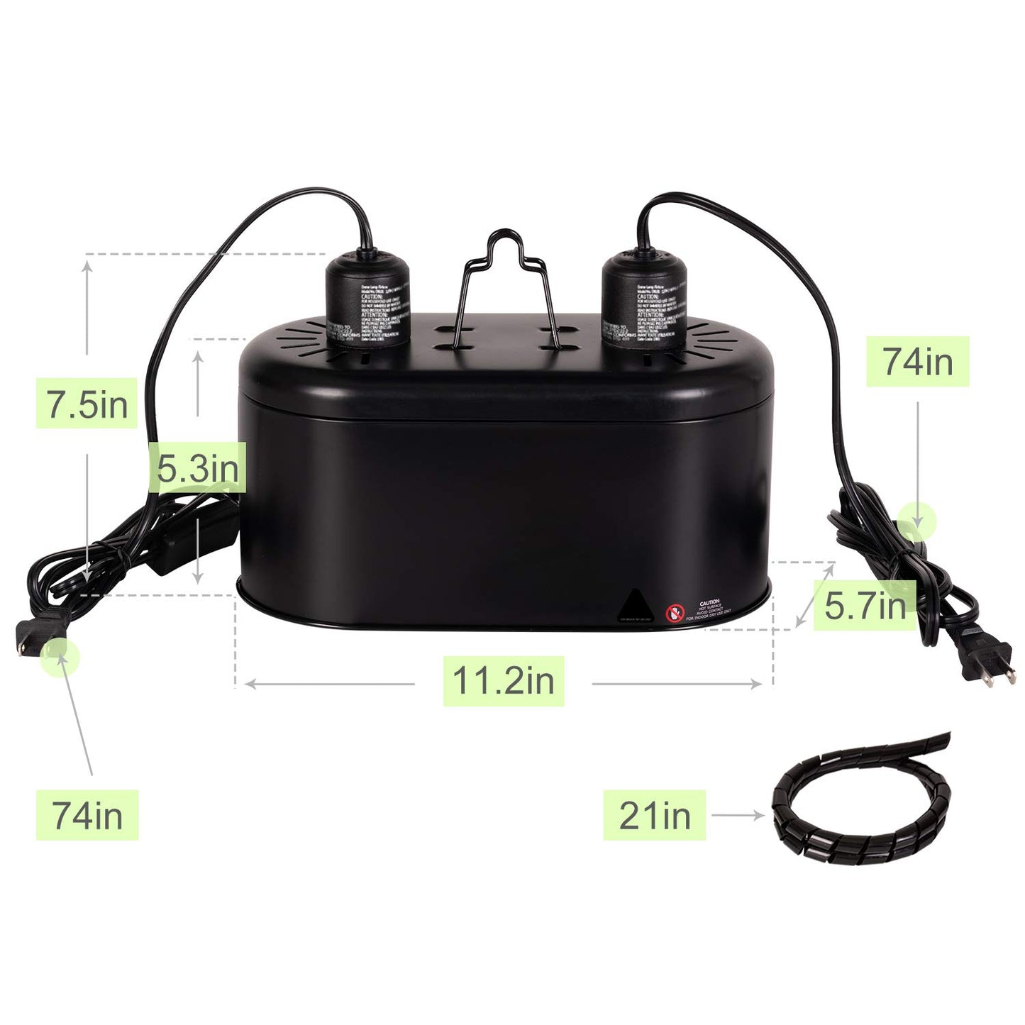 REPTI ZOO Dual Reptile Light Fixture for Reptile Dome UVB Lamp Fixture Dual Reptile Reflector Dome Lamp Cap Combo Integration Design Heat Lighting Lamp Kit