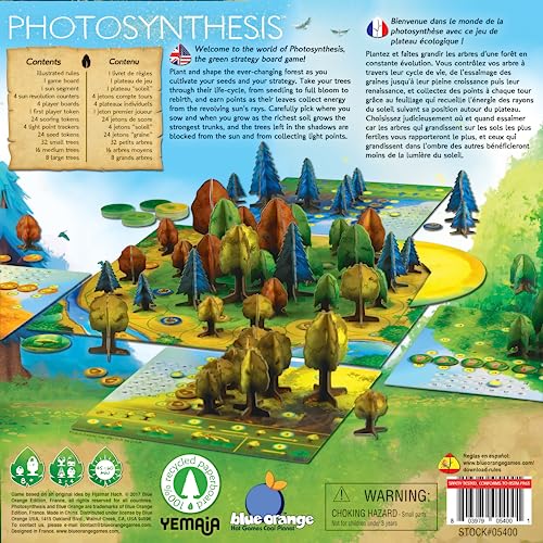 Blue Orange Games Photosynthesis Board Game - Award Winning Family or Adult Strategy Board Game for 2 to 4 Players. Recommended for Ages 8 & Up.