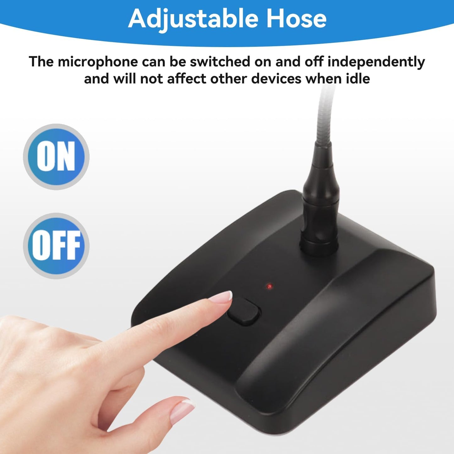 Gooseneck Condenser Microphone, Desktop Mic 6.35mm Wired Microphone Podium Microphones USB Microphone Desktop Paging Mic Corded Voice Mic for Meetings Lectures
