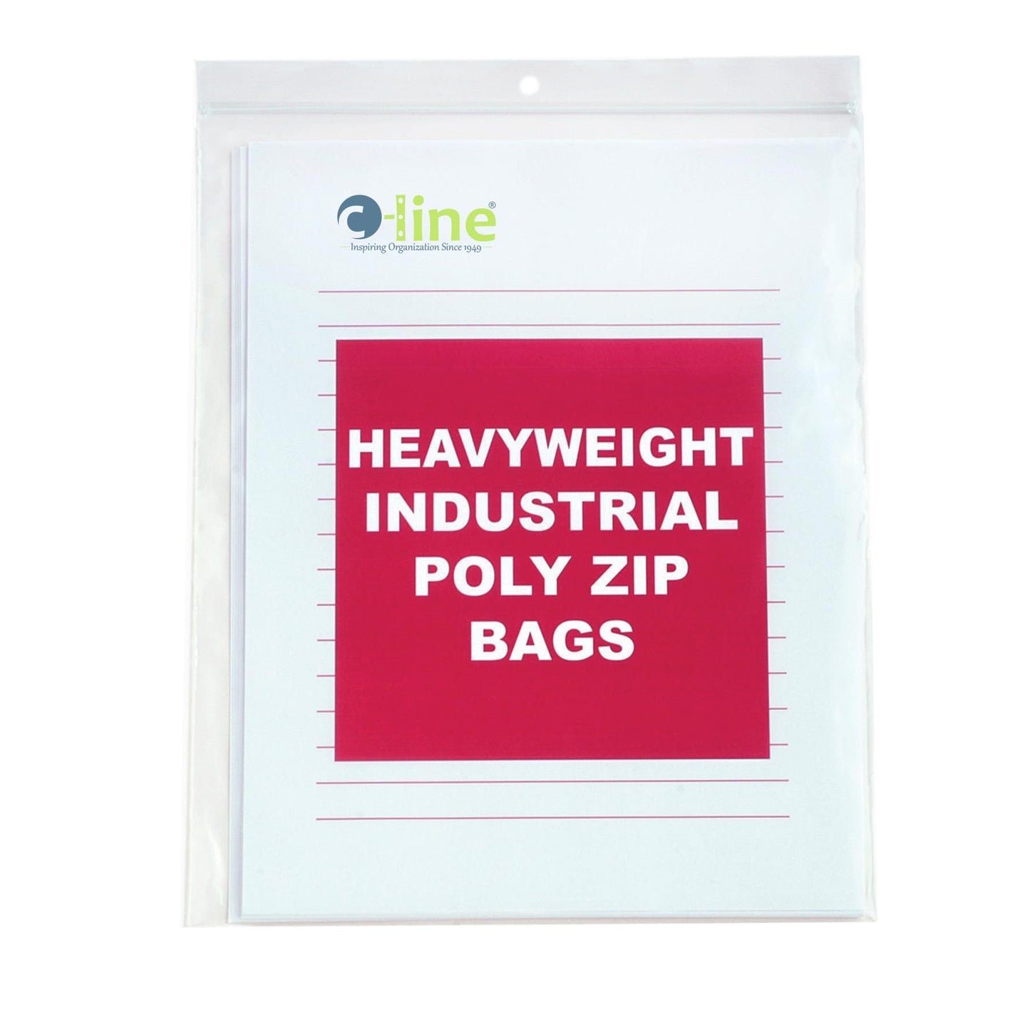 C-Line Clear Polypropylene Zip Shop Ticket Holders, 8.5 x 11 Inches, 50 per Box (47911)