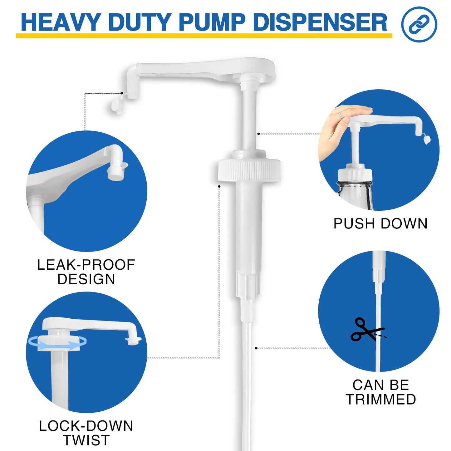 8Pcs Gallon Jug Pump Dispenser, 38-400 Leak Proof Pump for Gallon Jug - 7.5cc Lotion Gallon Shampoo Pump Top Replacement, Fits 1 Gallon Bottle 64oz 128oz Shampoo Laundry Detergent Containers