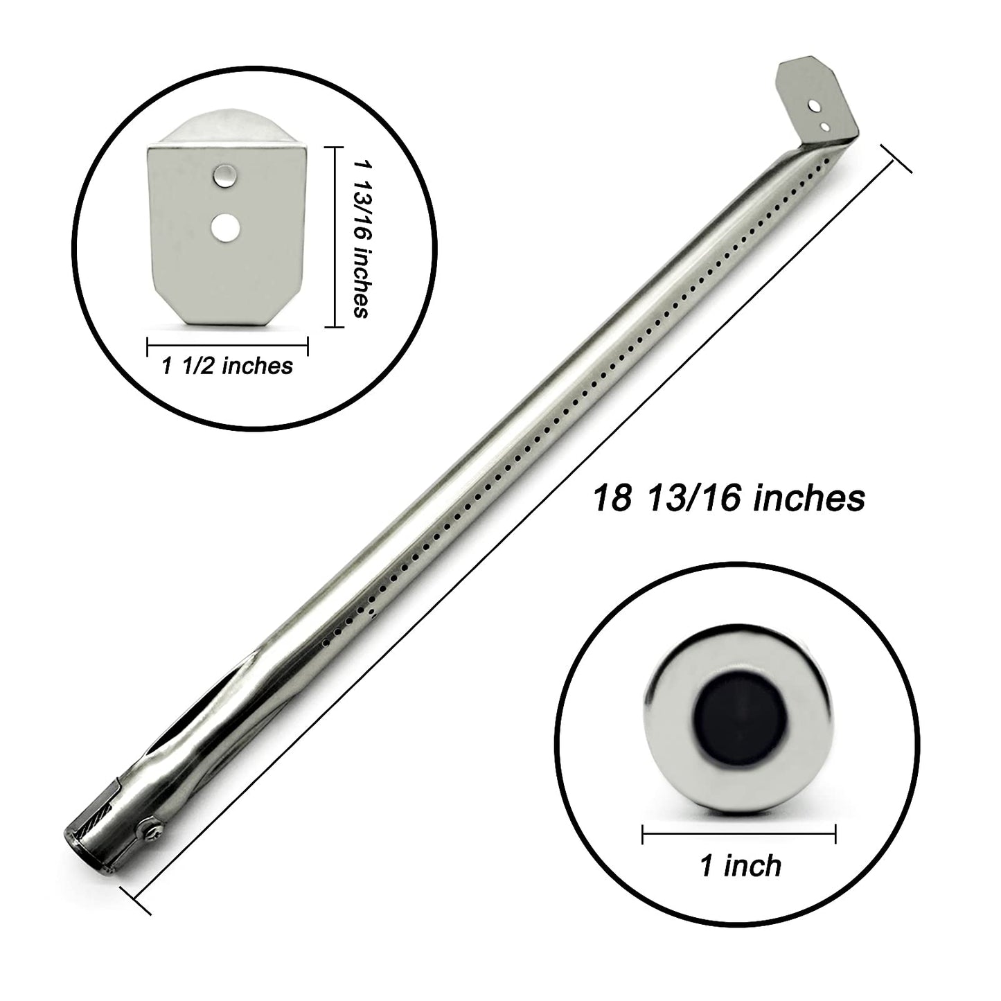 WEMEIKIT 4 Pcs BBQ Tube Burner Replacement Part for Napoleon Gas Grills as Legend 485, LEX & Mirage 485/605 / 730, Built-in LEX & Mirage Series, 18-13/16“ Stainless Steel Barbeque Burner Tube
