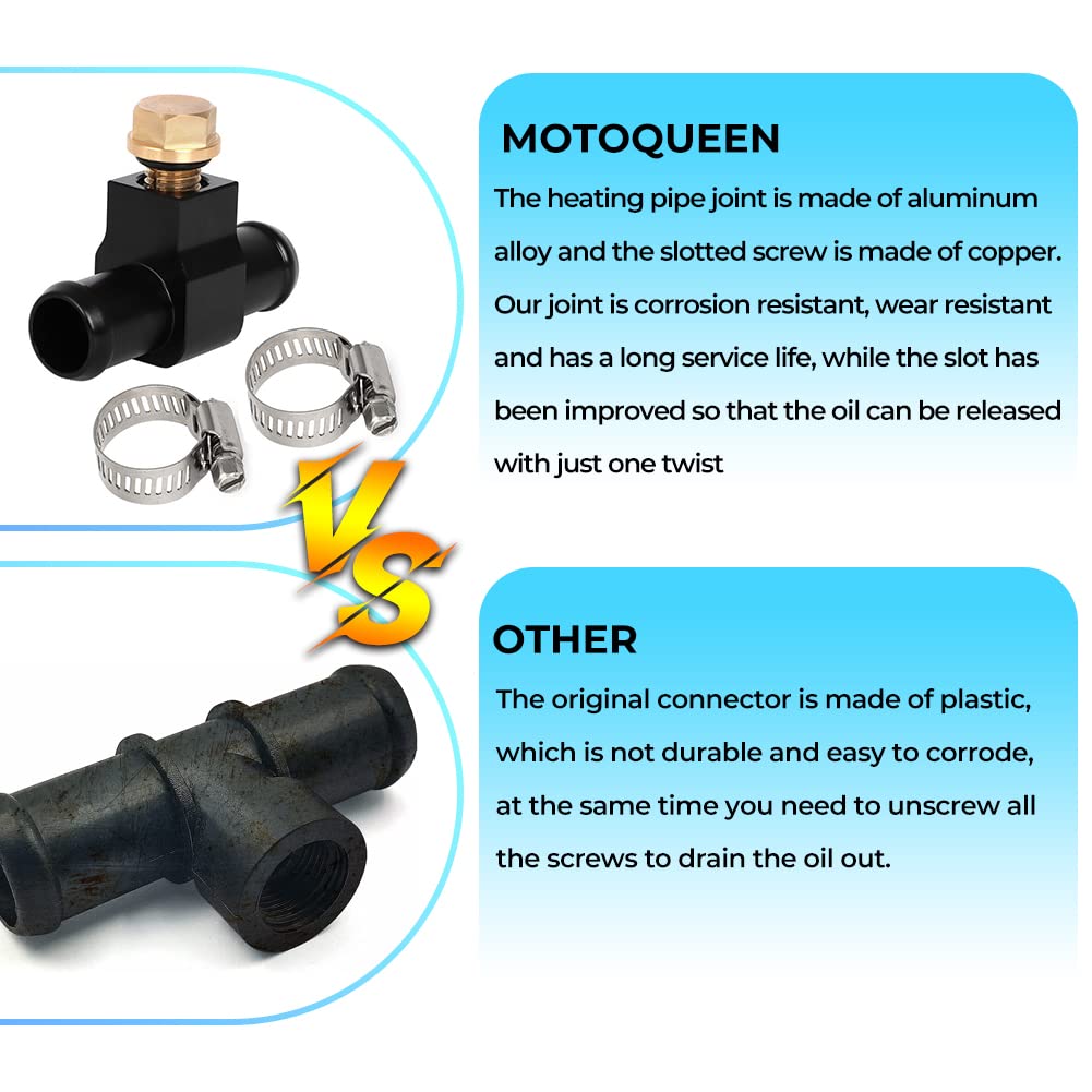 MOTOQUEEN Replace for 92500-AR000 & 92500-JK20A Heather Hose Connector Fits for Nissan Z33 350z Z34 370z Infiniti G35 G37 Coolant Bleeder Port with 2PCS Clamps