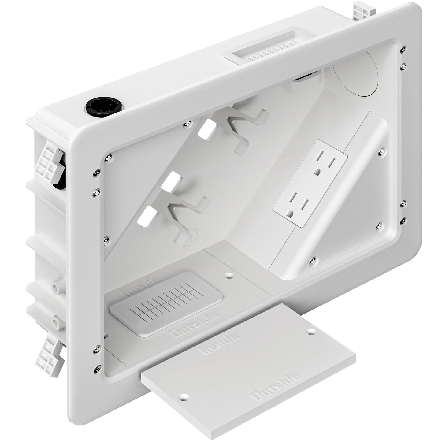 TV Box with Flange for Home Theater Installations, 1-Pack