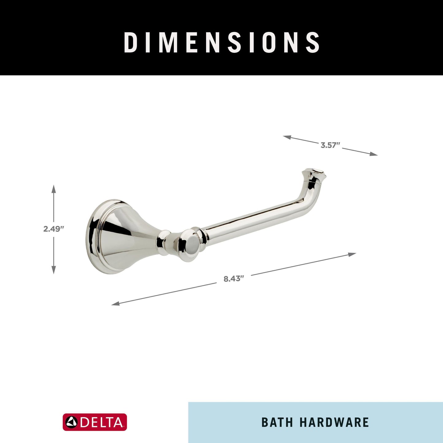 Delta Faucet 79750-PN Cassidy Wall Mounted Toilet Paper Holder in Polished Nickel, Bathroom Accessories