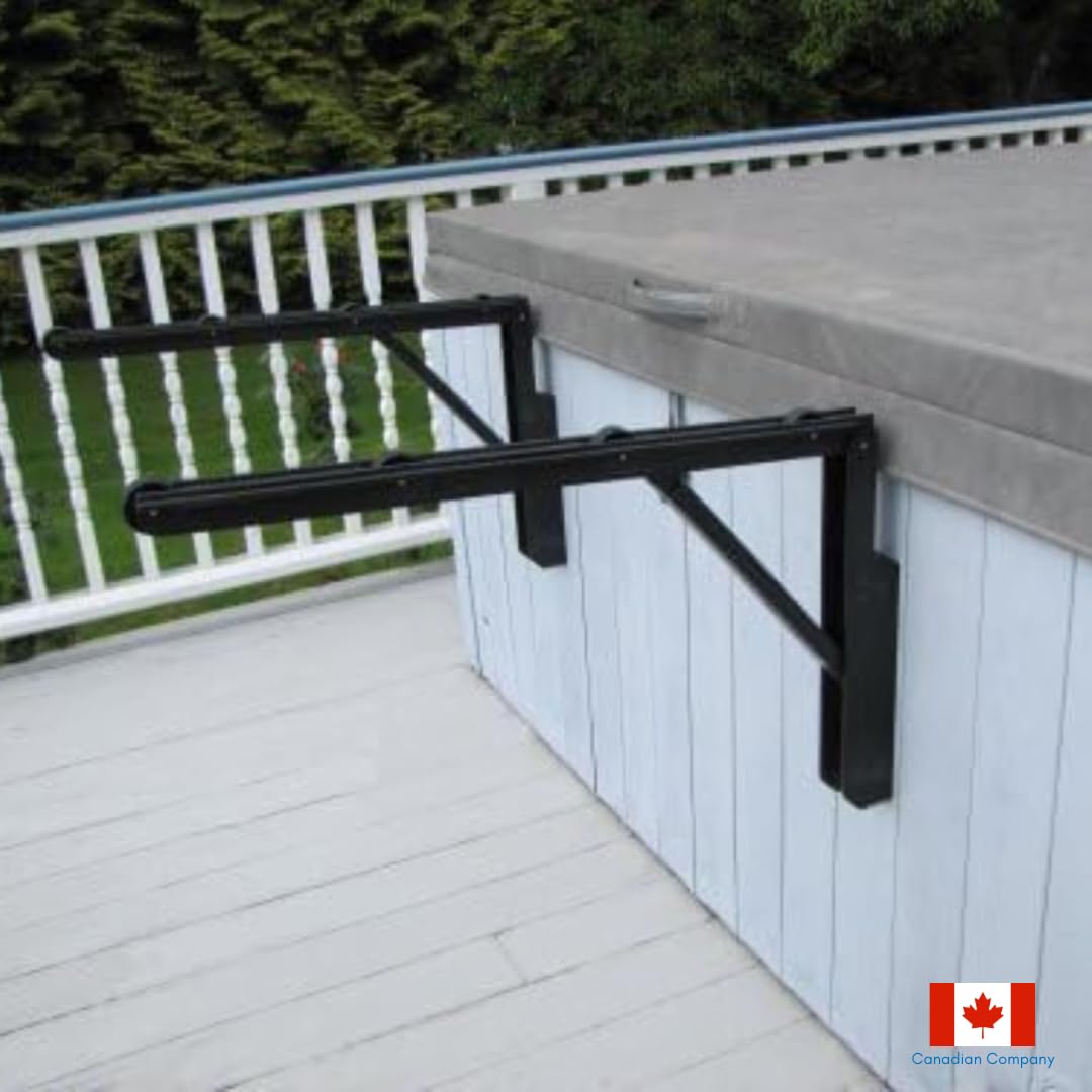 ABC Spa 4 Roller Hot Tub Cover Lifter – Durable Plastic Material, Stainless Steel Hinge Bolt Spa Lifter, Weight up to 75 Pounds, Square & Rectangle Tubs up to 8' Wide