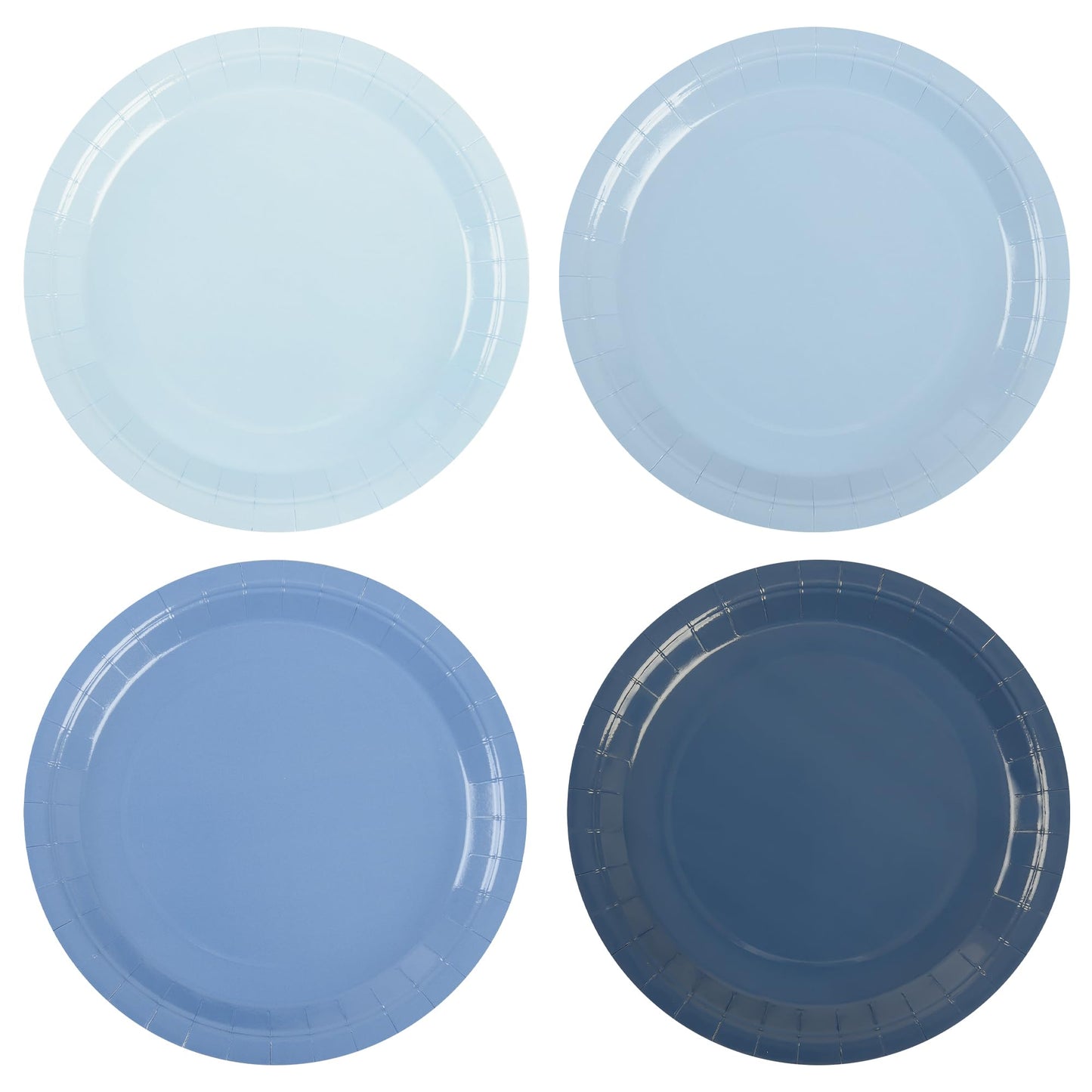 AimFun 48Pcs Dusty Blue Paper Plates Gradient Blue Party Plates 9 Inch Disposable Pastel Birthday Plates Round Dinner Dessert Plates for Wedding Baby Bridal Shower Party Supplies Tableware Decor