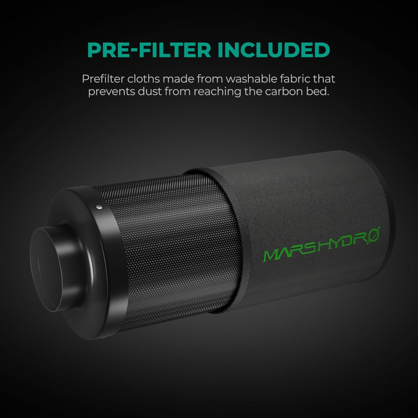 MARS HYDRO 4 Inch Air Carbon Filter Odor Control with Australian Virgin Charcoal, for Inline Duct Fan, Grow Tent, Hydroponics