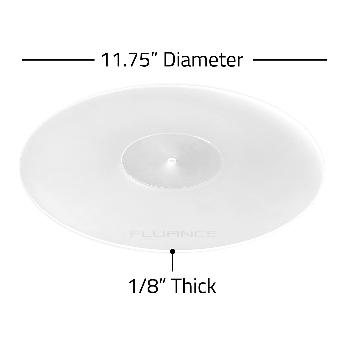 Fluance Acrylic Platter Mat for Turntables - Reduces Vibrations for Improved Sound Clarity for Vinyl Record Playback, Antistatic, Precision Machined, Compatible with 12" Record Players (PM50)
