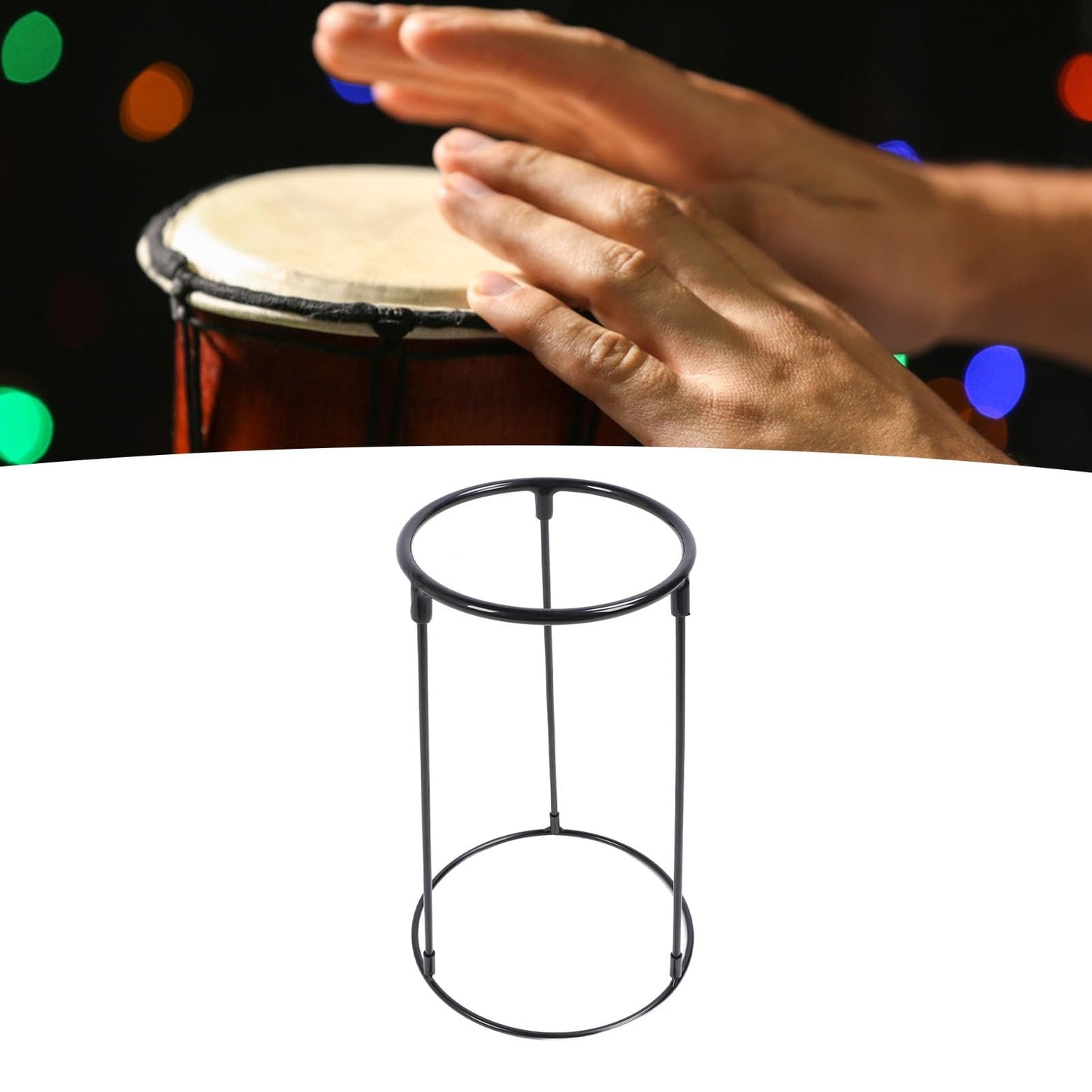 Lightweight Djembe Floor Stand, Carbon Steel Travel Djembe Stand Portable African Drum Stand for Adults And Beginners