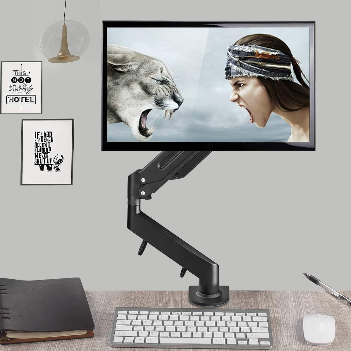 suptek Fully Adjustable Gas Spring Monitor Mount Fits 17 20 22 23 24 26 27 32inch Monitors Weight Capacity up to 22 lbs